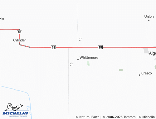 Carte MICHELIN Whittemore - ViaMichelin