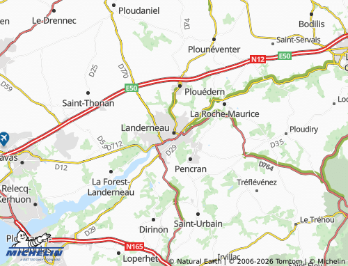 Mappa MICHELIN Landerneau - ViaMichelin