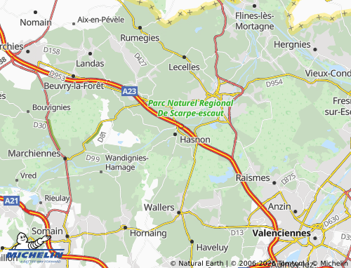 Mappa MICHELIN Hasnon - ViaMichelin