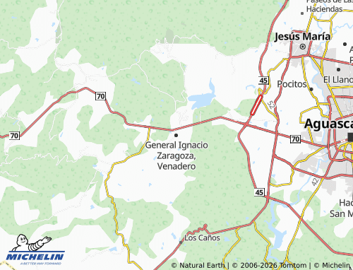 MICHELIN General Ignacio Zaragoza, Venadero map - ViaMichelin