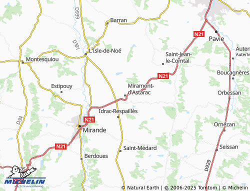 MICHELIN Miramont-d'Astarac map - ViaMichelin