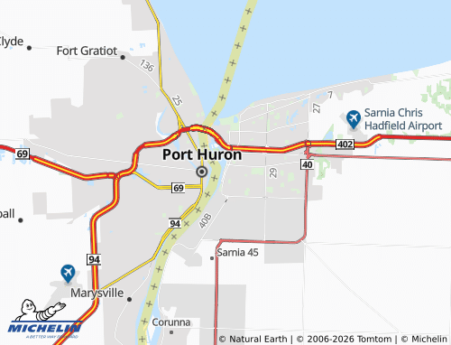 MICHELIN Sarnia map - ViaMichelin