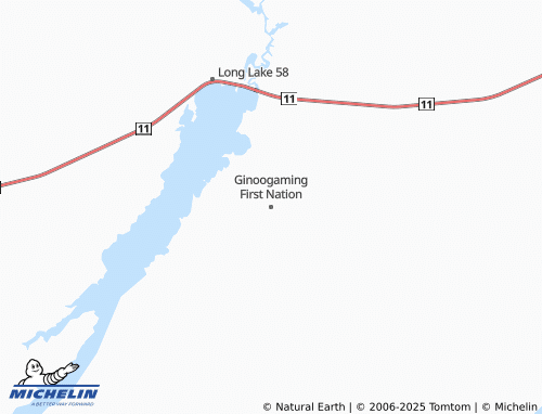 MICHELIN Ginoogaming First Nation map - ViaMichelin