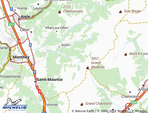 MICHELIN Les Plans-sur-Bex map - ViaMichelin