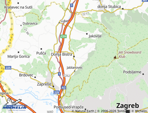 Carte MICHELIN Donja Bistra - ViaMichelin