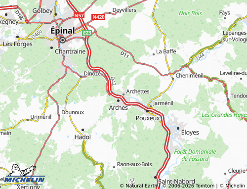 Mapa MICHELIN Archettes - ViaMichelin