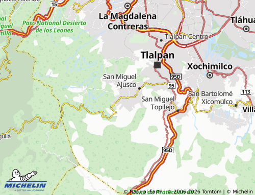 Kaart MICHELIN Santo Tomás Ajusco - ViaMichelin