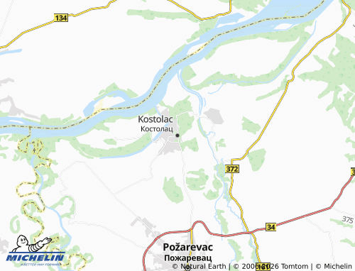 Mapa MICHELIN Kostolac - ViaMichelin