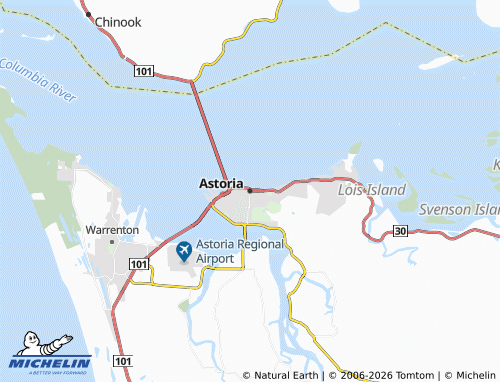 Mapa MICHELIN Astoria - ViaMichelin