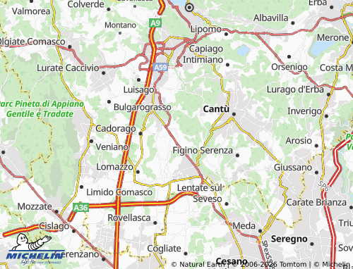 MICHELIN Vertemate con Minoprio map - ViaMichelin
