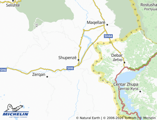 Mapa MICHELIN Shupenzë - ViaMichelin