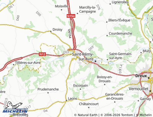 MICHELIN Saint-Lubin-des-Joncherets map - ViaMichelin