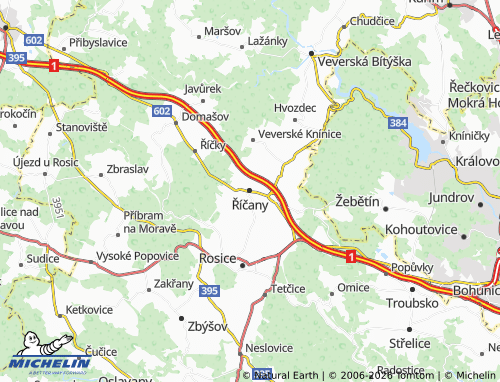 Kaart MICHELIN Říčany - ViaMichelin