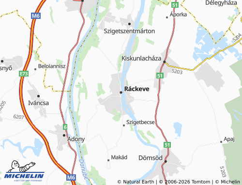 MICHELIN Ráckeve map - ViaMichelin