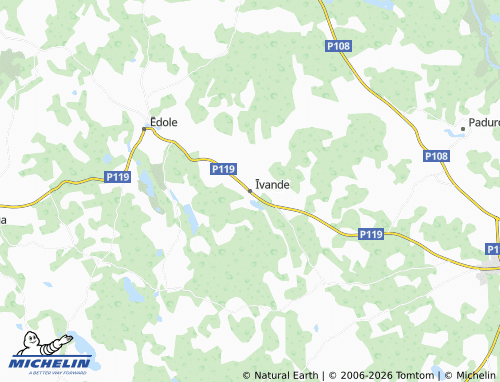 Mapa MICHELIN Īvandes pagasts - ViaMichelin