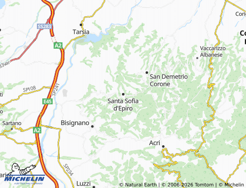 MICHELIN Santa Sofia d'Epiro map - ViaMichelin