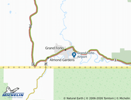 Kaart MICHELIN Grand Forks - ViaMichelin
