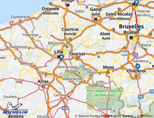 Mappa MICHELIN Tournai-Mouscron - ViaMichelin
