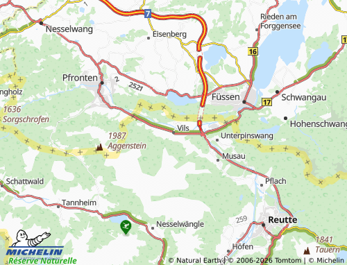 MICHELIN-Landkarte Vils - ViaMichelin