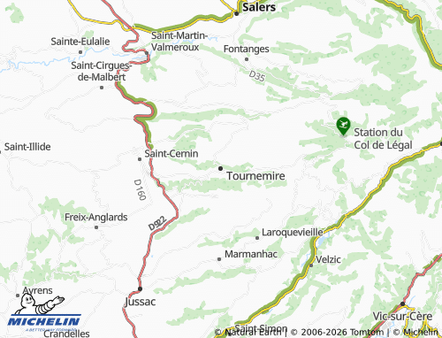 Carte MICHELIN Tournemire - ViaMichelin