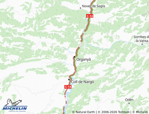 Mappa MICHELIN Organyà - ViaMichelin