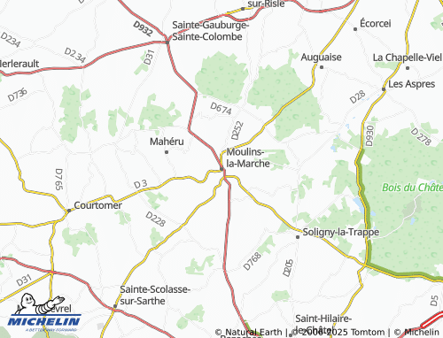 MICHELIN Moulins-la-Marche map - ViaMichelin