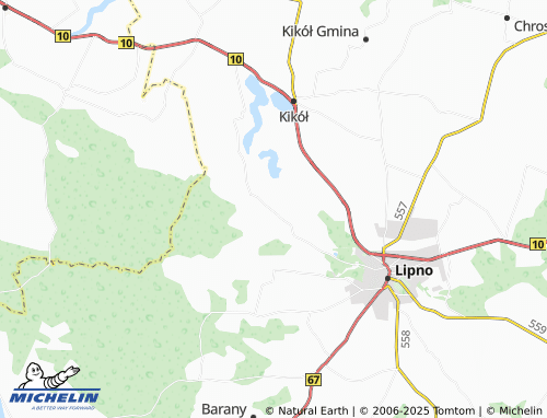 MICHELIN Trzebiegoszcz map - ViaMichelin