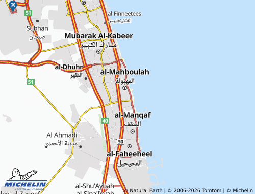MICHELIN Al Mahboula 3 map - ViaMichelin