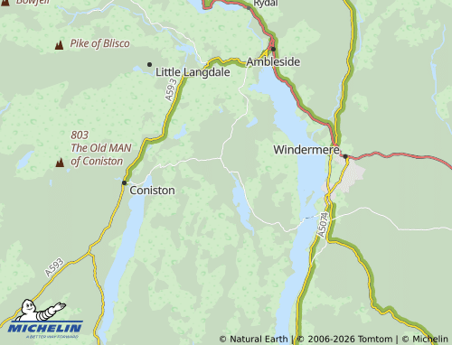 Mappa MICHELIN Hawkshead - ViaMichelin