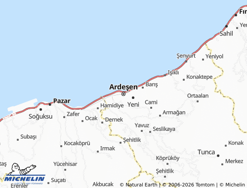 MICHELIN Ardeşen map - ViaMichelin