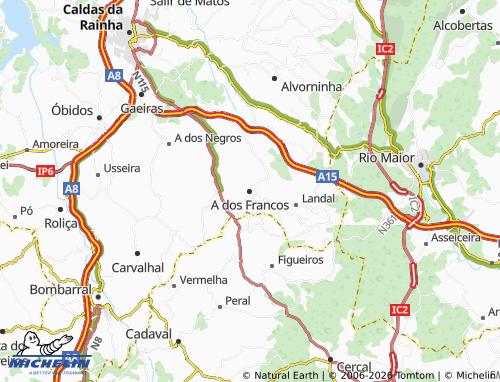 MICHELIN A dos Francos map - ViaMichelin