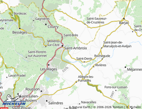 Mapa MICHELIN Saint-Victor-de-Malcap - ViaMichelin