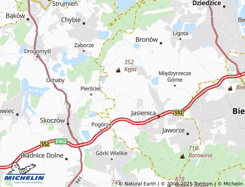 MICHELIN Wieszczęta map - ViaMichelin