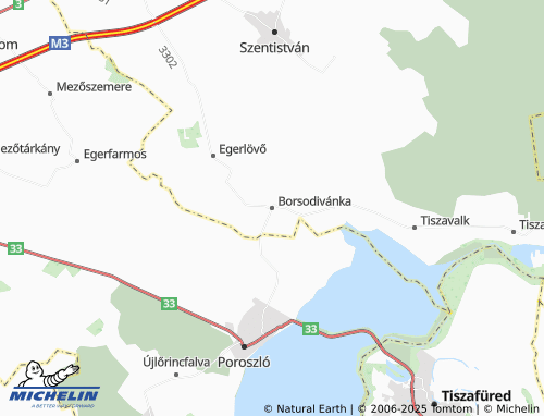 MICHELIN Borsodivánka map - ViaMichelin