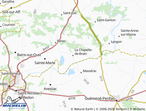 Carte MICHELIN La Chapelle-de-Brain - ViaMichelin