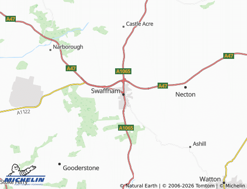 Carte MICHELIN Swaffham - ViaMichelin
