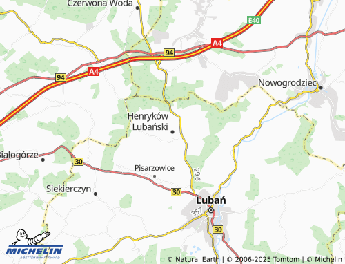 MICHELIN Henryków Lubański map - ViaMichelin