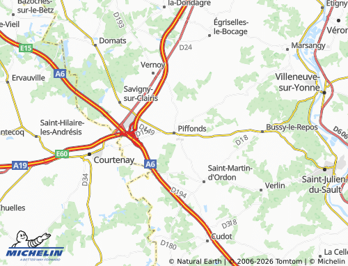 Mappa MICHELIN Piffonds - ViaMichelin