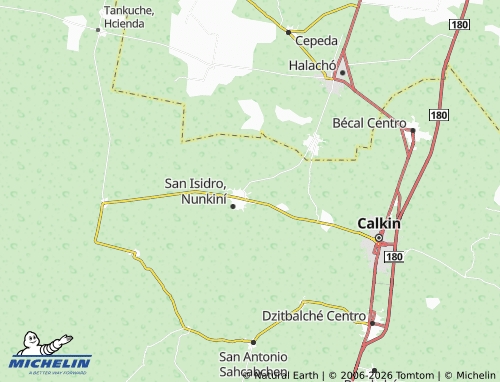 Mapa MICHELIN San Román, Nunkiní - ViaMichelin