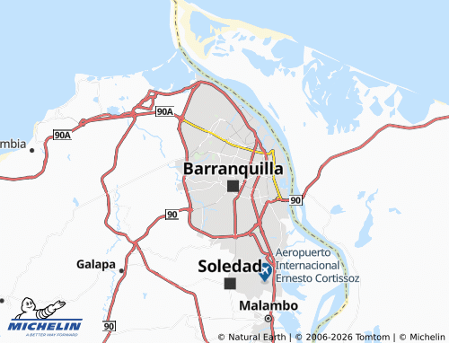 Mappa MICHELIN Nueva Granada - ViaMichelin