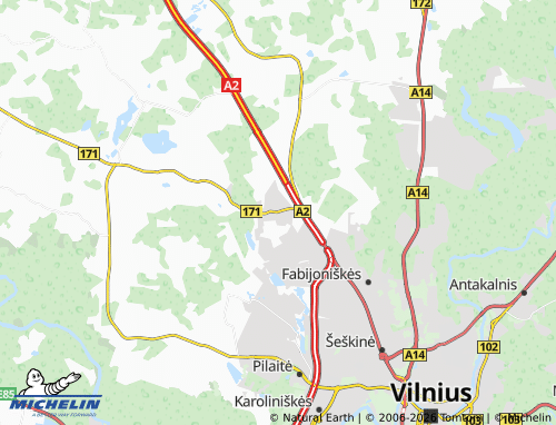 MICHELIN Avižieniai map - ViaMichelin