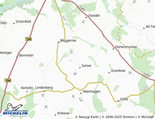 MICHELIN-Landkarte Ganschendorf - ViaMichelin