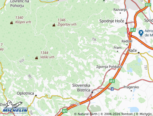 MICHELIN-Landkarte Šmartno na Pohorju - ViaMichelin