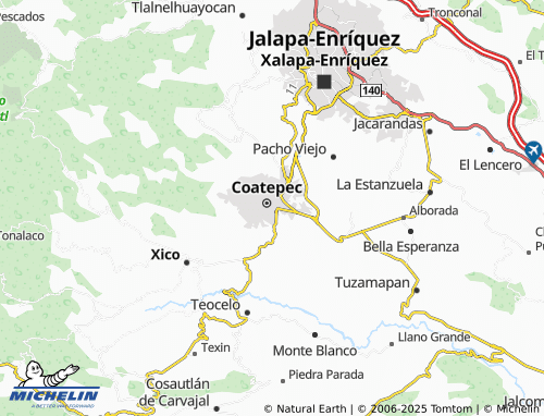 MICHELIN Centro de Coatepec map - ViaMichelin