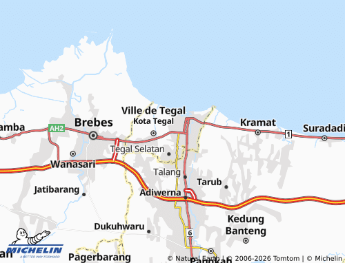 MICHELIN Tegal Barat map - ViaMichelin