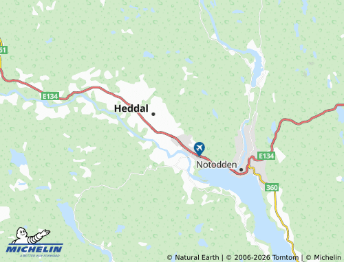 MICHELIN Heddal Bygdetun map - ViaMichelin