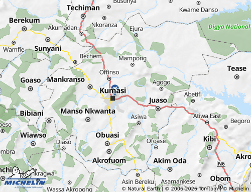 Mapa MICHELIN Ejisu-Juaben - ViaMichelin