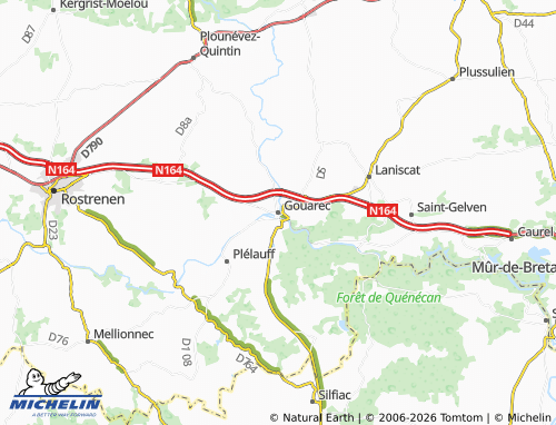 Mappa MICHELIN Gouarec - ViaMichelin