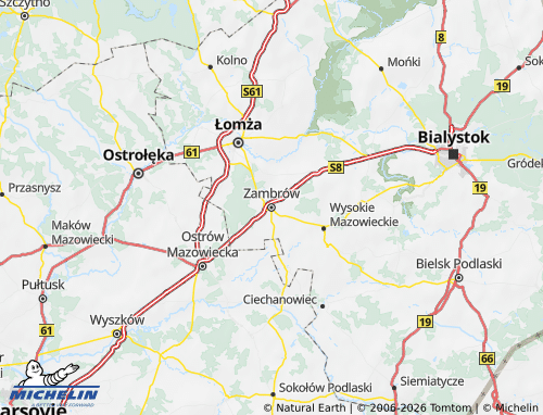 Carte MICHELIN Zambrowski - ViaMichelin