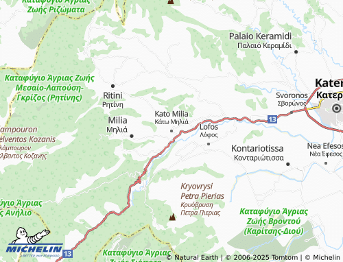 Carte MICHELIN Kato Milia - ViaMichelin
